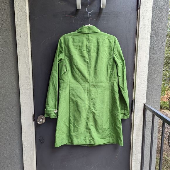 Banana Republic Coat Medium Green Lightweight Cotton Classic Preppy European - Picture 4 of 6